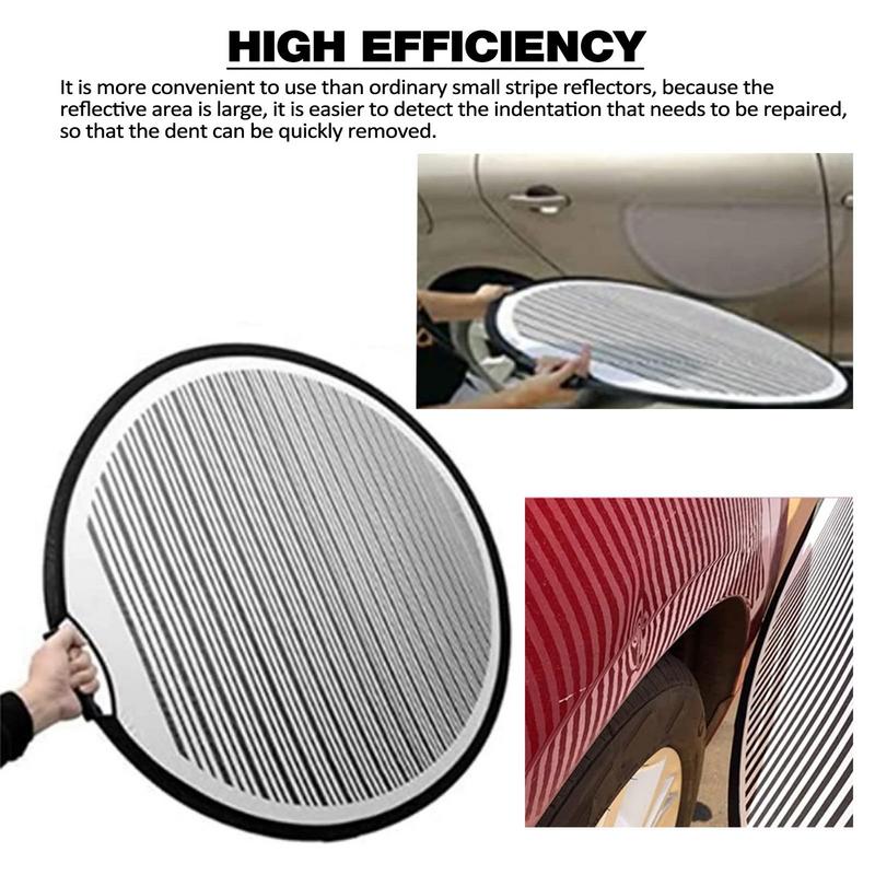 80cm Round Striped Foldable PD R Flexible Lined Light Reflector Board Circular Dent Panel Portable Car Dent Remover Check Tools
