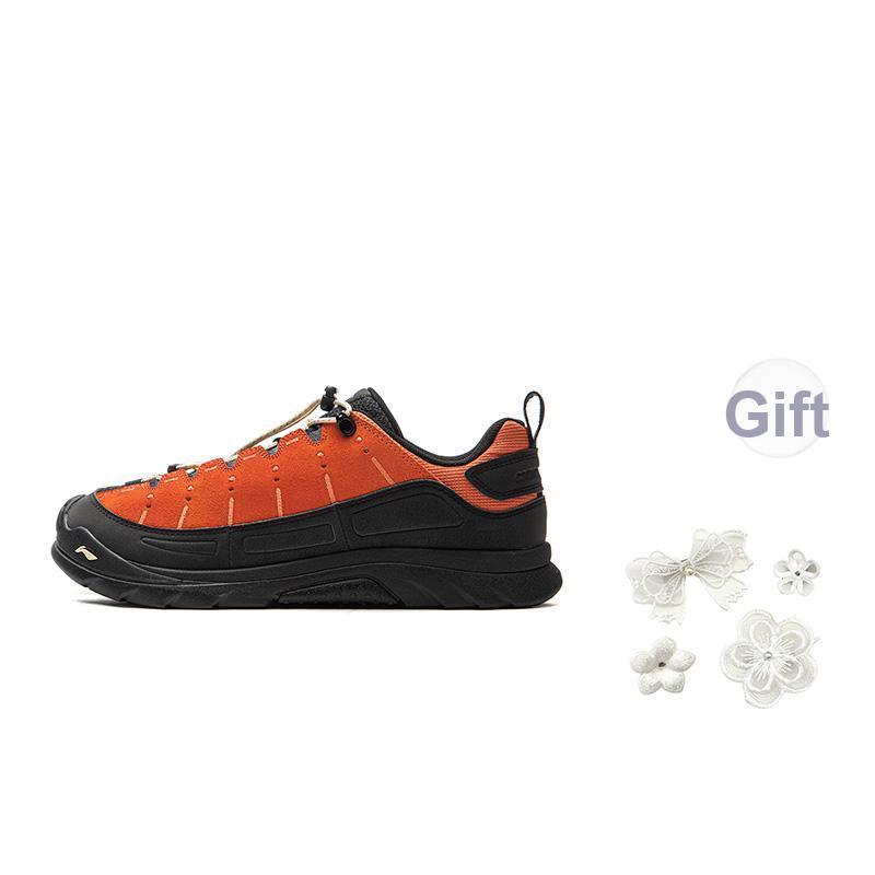 Li Ning CF Su Lin Yun SE Hexloc Anti-Slip Outdoor Shock Absorbing Wear-Resistant Grip Low-Top Hiking Shoes Unisex Hiking Shoes Orange Black AHTV029-2
