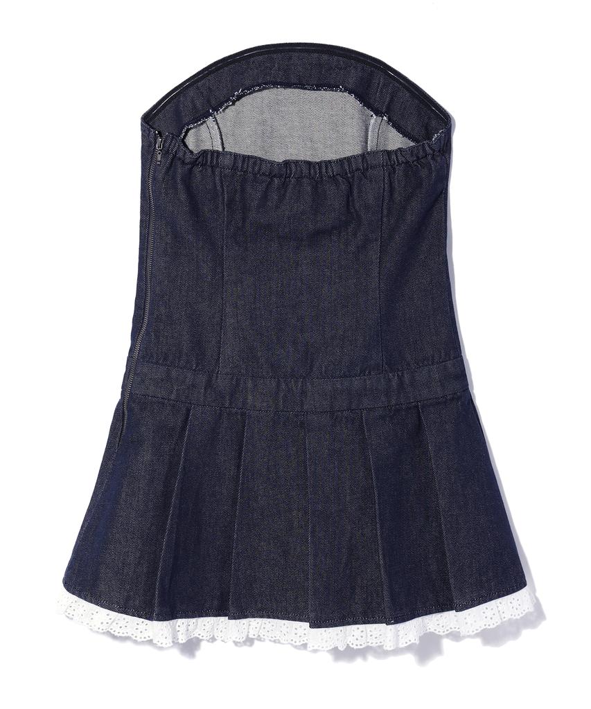 Yuhee Denim Tube Top Dress Blue