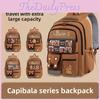 Nylon Backpack Childrens Featuring Capybara Cartoon Pattern Classroom Bag School