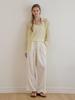 LE STUDIO Obi Cover Pintuck Summer Pants Ivory
