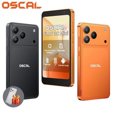 Oscal FLAT 3C Mini Smartphone 5" Teléfono Android Compacto 32GB ROM Batería Extraíble 3000mAh Chat IA Música IA Video Doble SIM