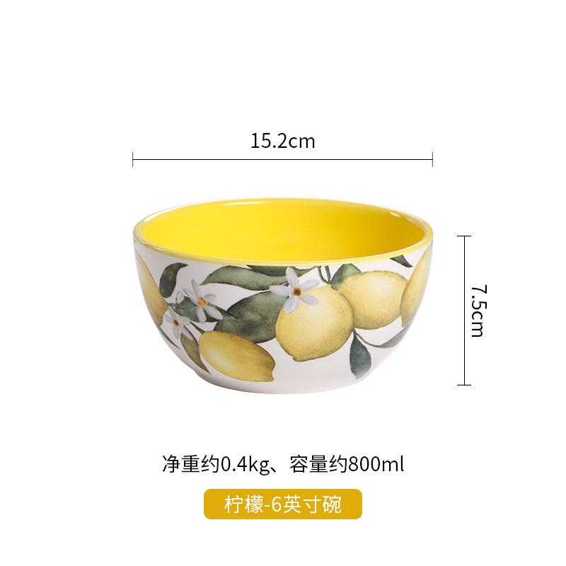 Creative Hand-painted Relief Lemon Ceramic Plates, Soup Bowls, Fish Plates, Dessert Plates, Storage Jars, Irregular Tableware