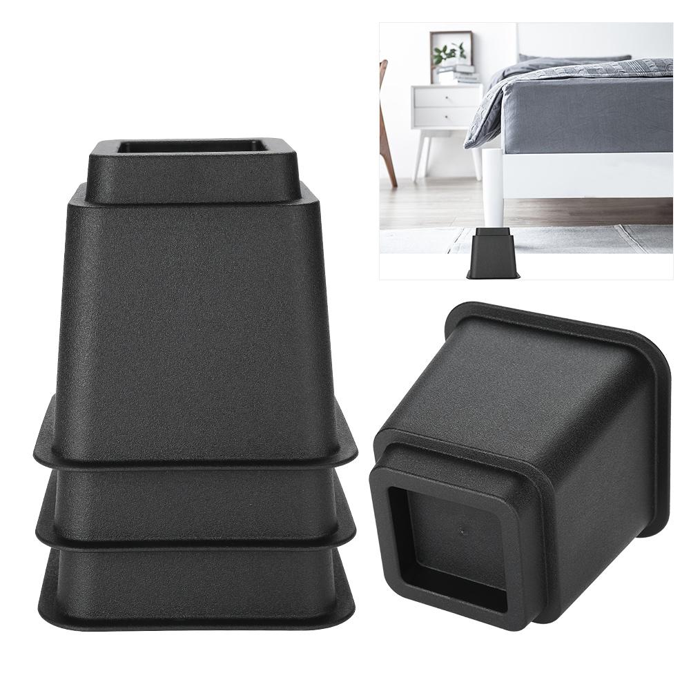 4Pcs/set 5" Furniture Raisers Adjustable Bed Chair Riser Wide Feet Lift Stands