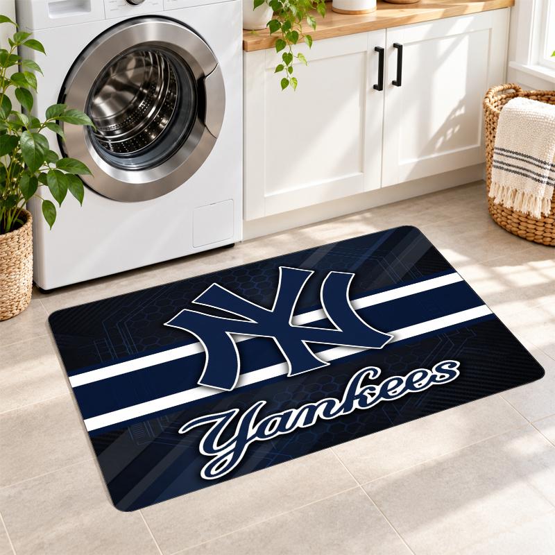 Flannel Kitchen Mat New York Yankees Soft Area Rug Non Slip Floor Carpet Home Decoration