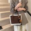 Autumn and Winter Maillard Bag Women's New Shoulder Portable Commuter Bag Lamb Wool Tote Bucket Bag