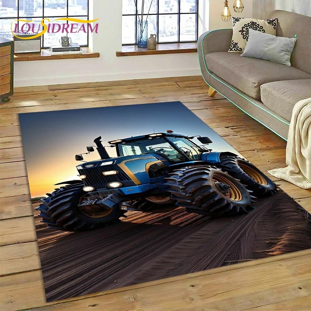 Retro Tractor Car 3D Truck Rug Carpet for Living Room Bedroom Home Decor,Floor Mat Non-slip Decoration for Sofa Doormat Kid Gift