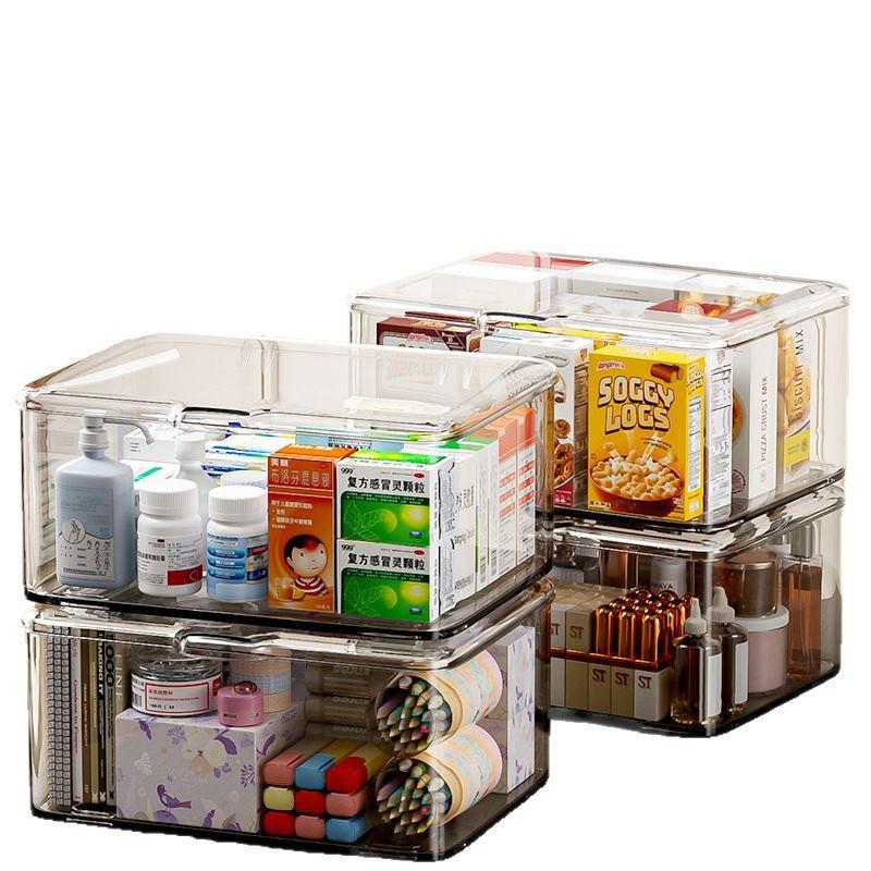 Storage Box with LidDust-proof DesktopMedicine Storage Box Large-capacity Cosmetics Storage Basket