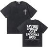 T-shirt Grafiche Vintage Lavate Cristiane Gesù Buona Novella Dio Ti Ama Versetto Biblico Unisex Moda Donna Casual T-shirt Oversize