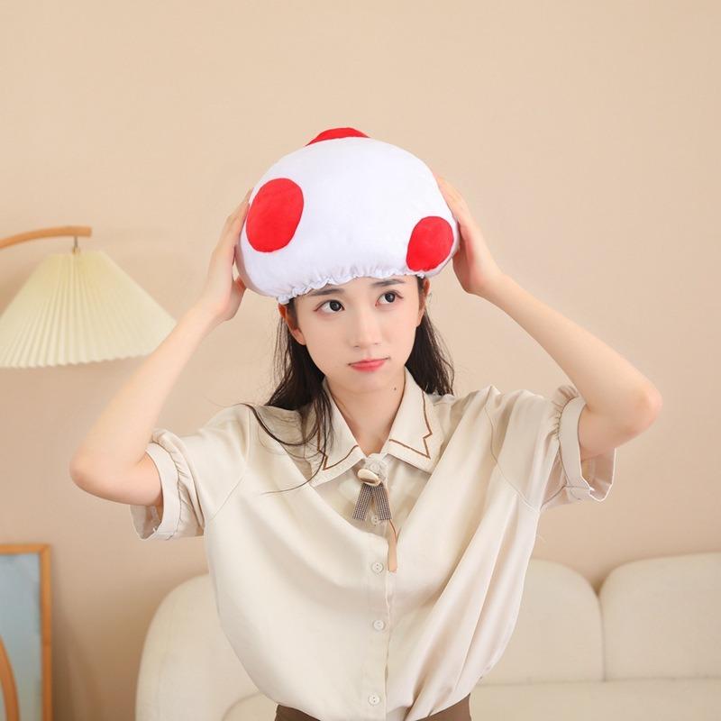 Halloween red and white mushroom headgear hat, photo props, cartoon headgear, photo props, performance props