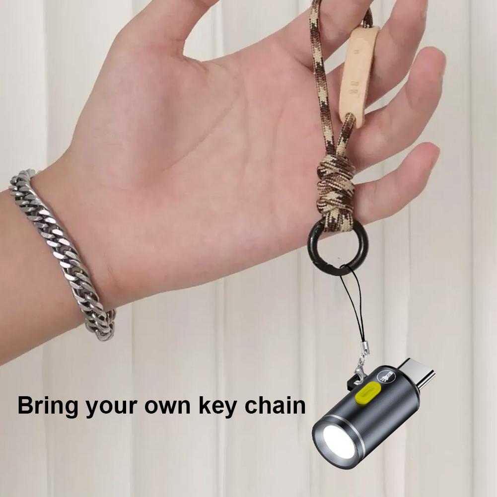 Portable Pocket Lights for Camping Hiking Emergencies LED Outdoor Keychain Flashlight Type C Powered High Brightness Flashlight