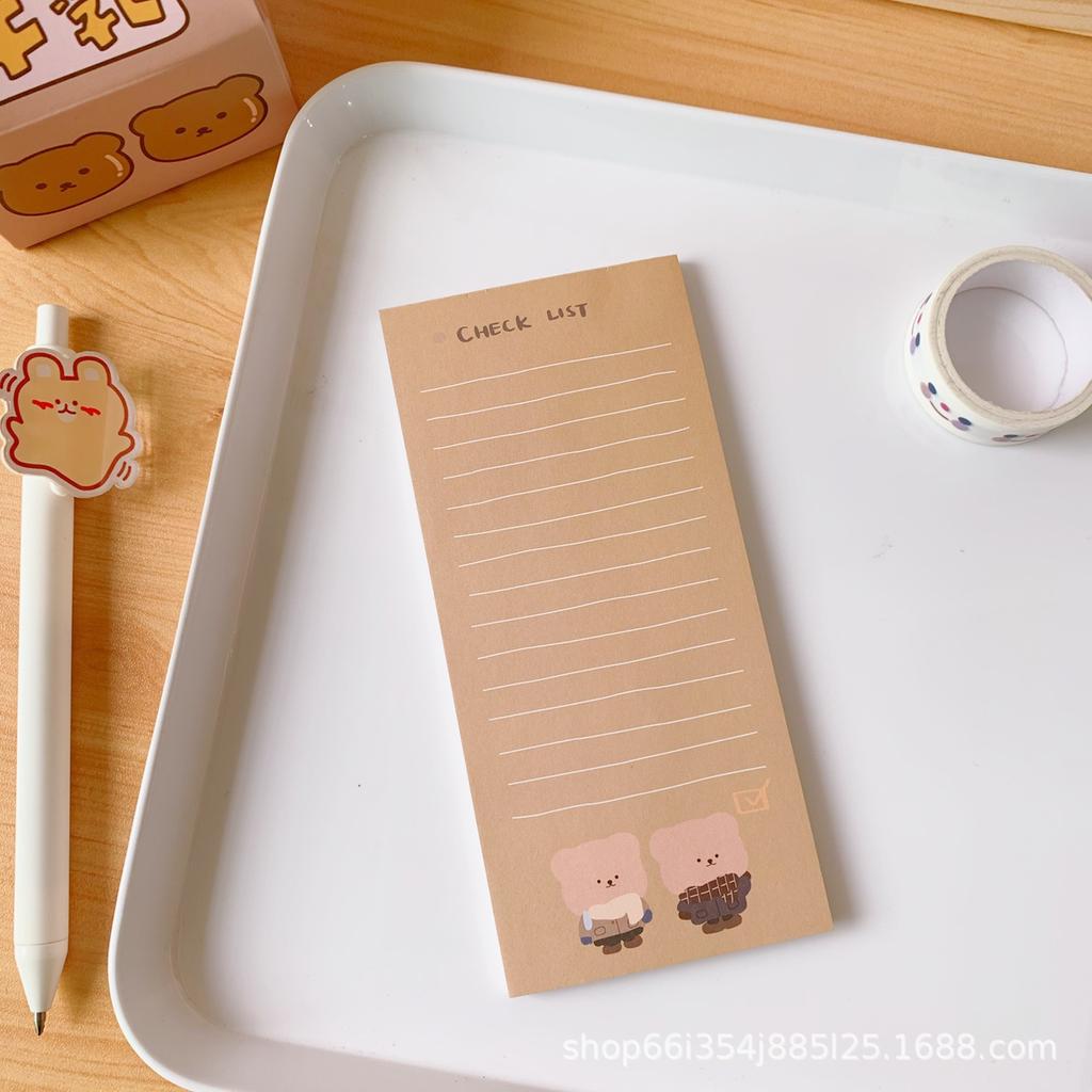 Papeterie Kawai Célébrité Internet Biscuit Ours Mignon Mignon Bloc-notes long ours mignon livre d'étudiant cahier portable Fournitures scolaires