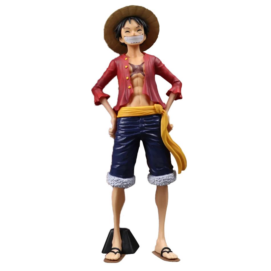 In Stock Original 28cm One Piece Anime Figure Confident Smiley Luffy Three Form Face Changing Doll Action Figurine Model Toy Kit