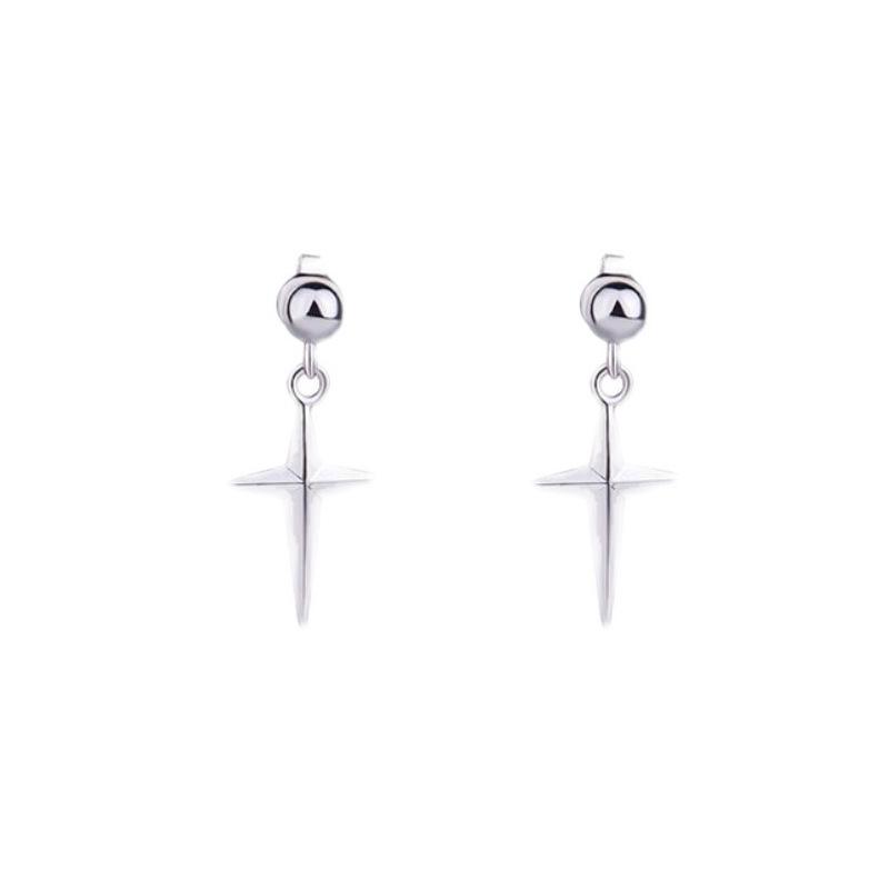 Асимметричные серьги-крестики в корейском стиле, рождественские, для женщин Copper