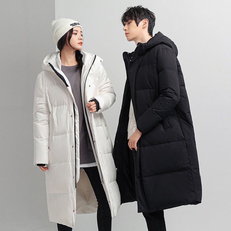 Herren Daunenjacke Langer Winter Neuer verdickter Mantel Paarkleidung