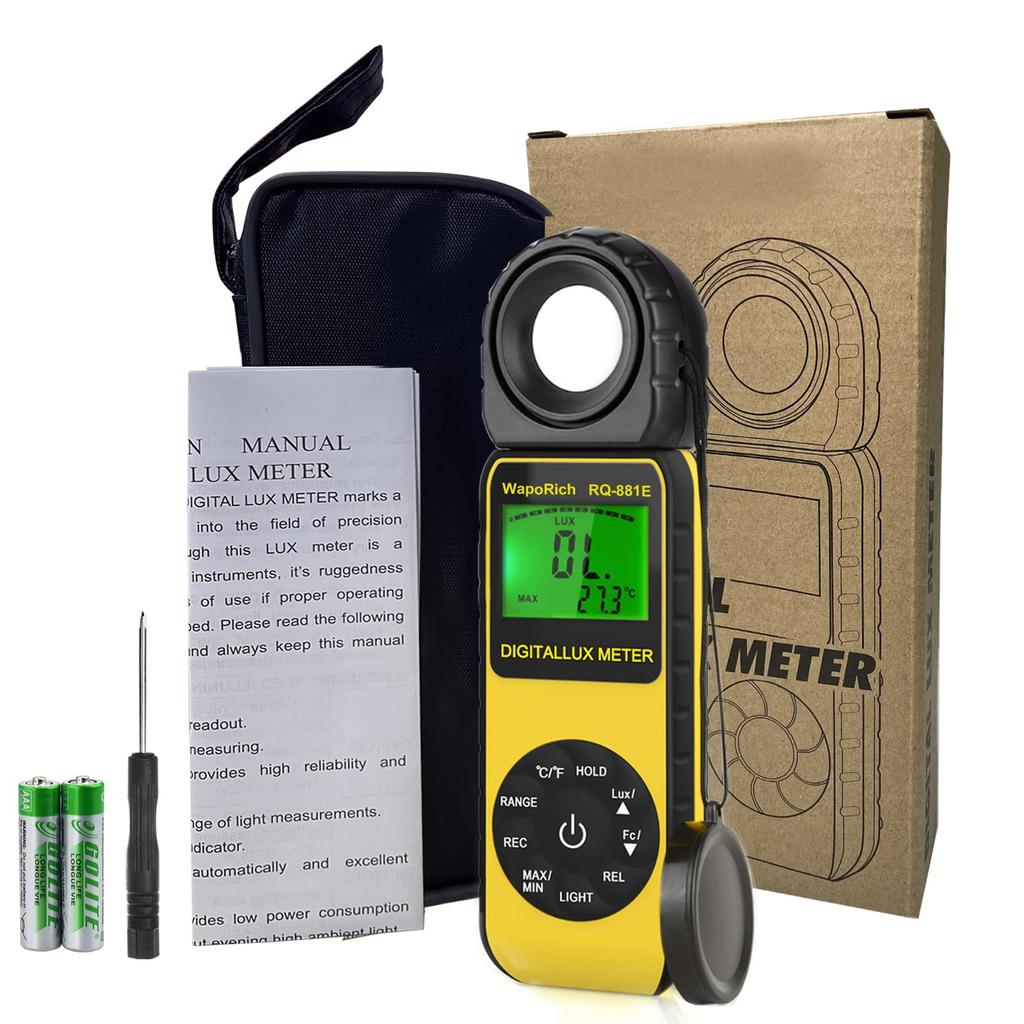 Illuminance Meter, JIS Standard, Photometer RQ-881E, Tester, Illuminance Meter, Photometer, JIS Standard, Maximum Reading 3999 (1-300,000 Lux), High-P