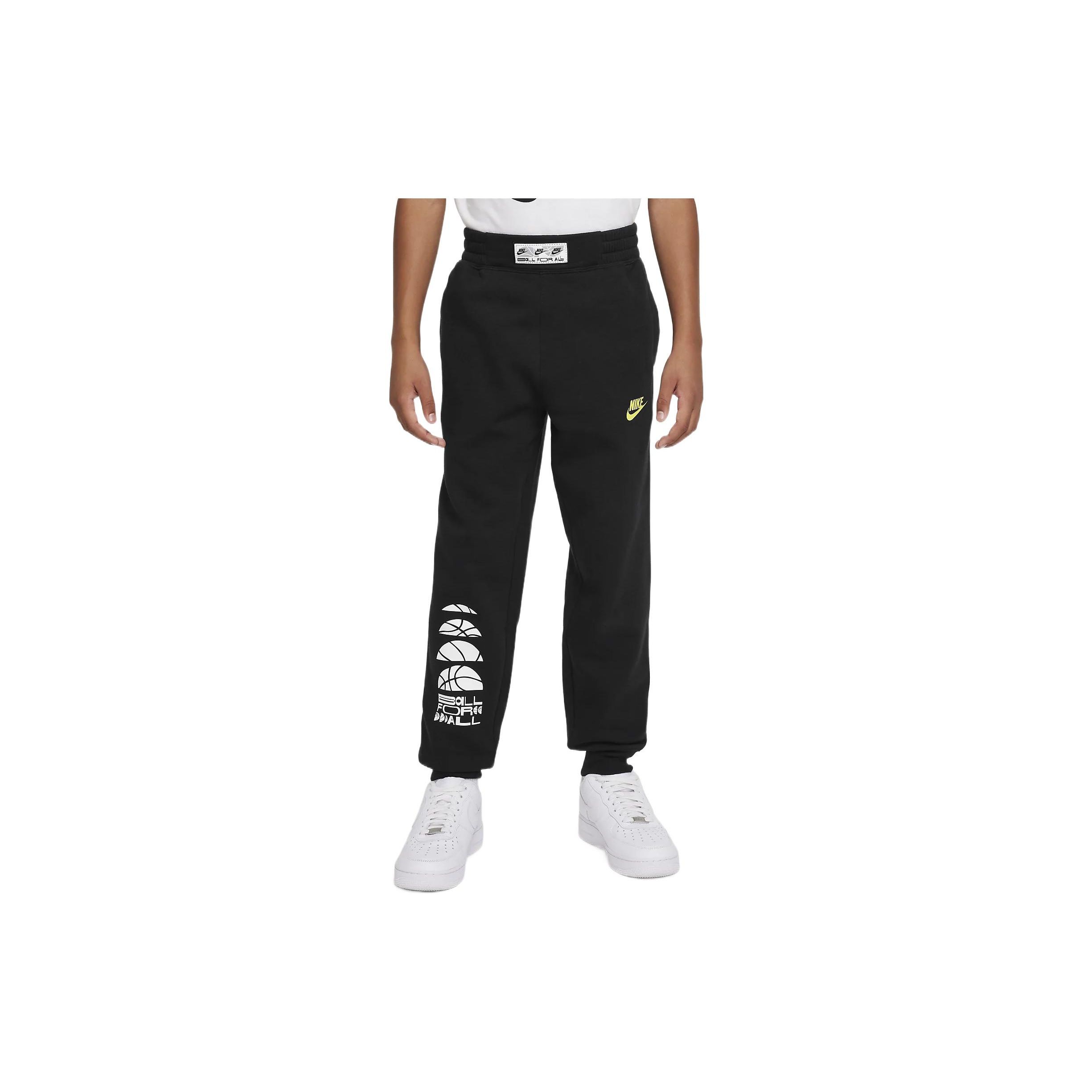 

Nike Knit Sports Pants With Logo Print Fleece Kids Bottoms Black DX5510-010 XL