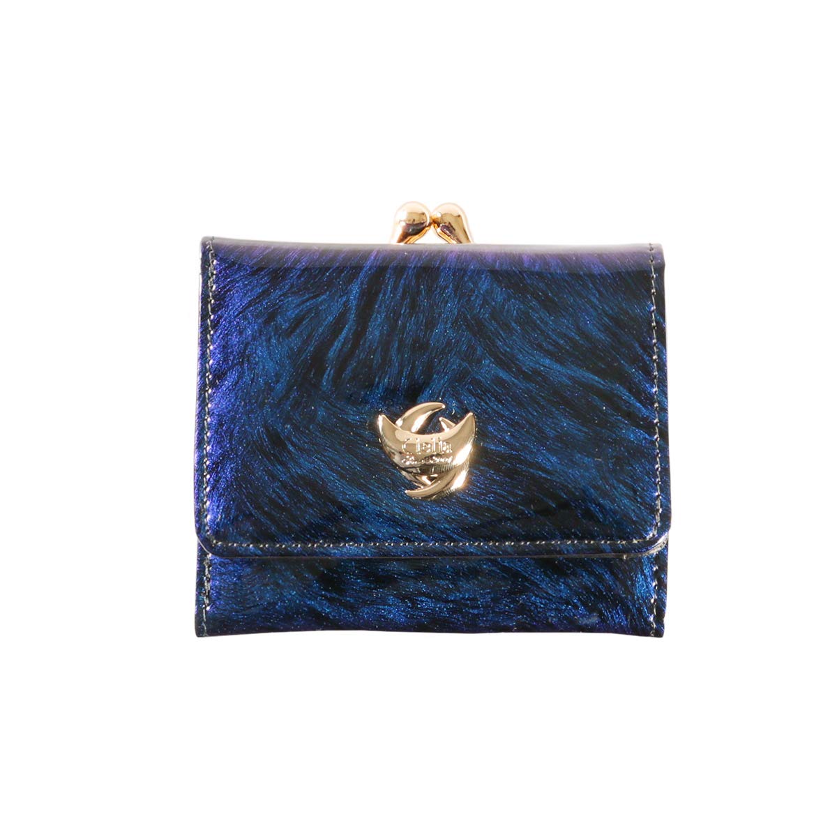 

Folding Horsehair Trifold Mini Small Cambiare Series Made of special fabric that changes color depending on the [Cleria] Women s Wallet, Enamel, синій