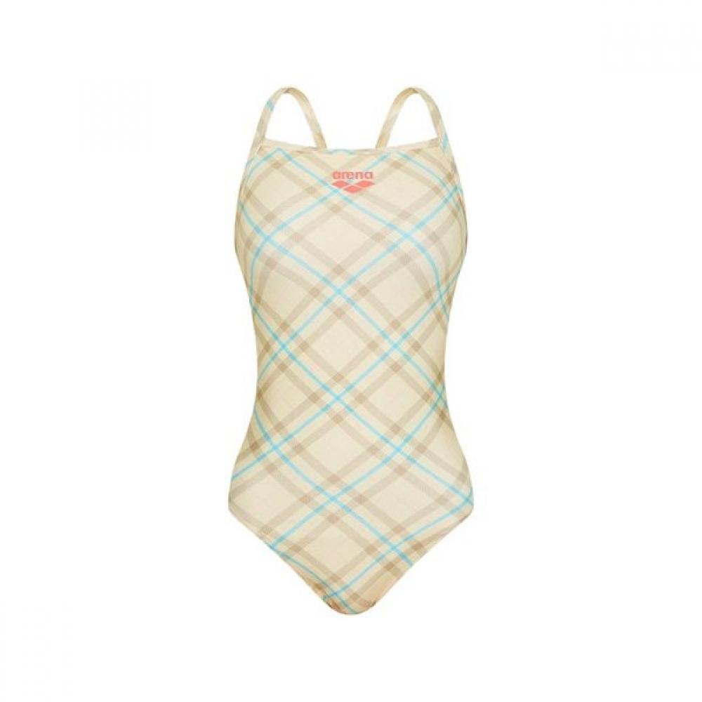 

Arena Women S Knitting Check One Piece croSS Strap Back A5fl1lo12 Beg beige/90