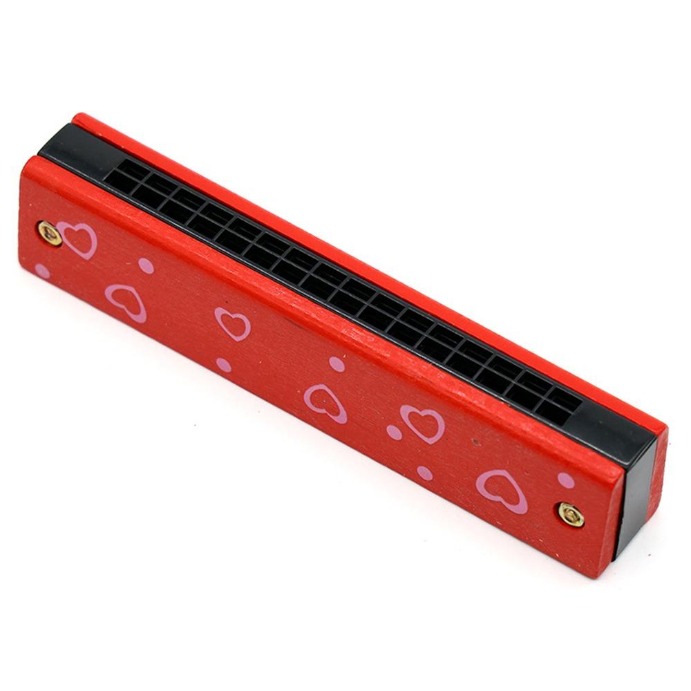 New 16 Holes Wooden Harmonica Melodic Colorful Painted Melodica Cute Cartoon Children Musical Instrument Beginners