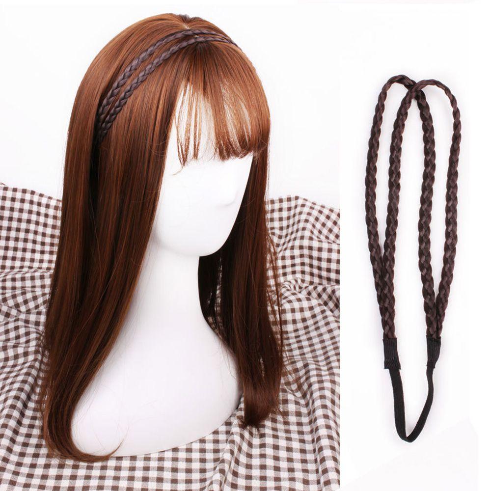 Wig Twist Headband 4 colors Headwear Synthetic Wig Wig Headband Double Braided Braided Hair Band
