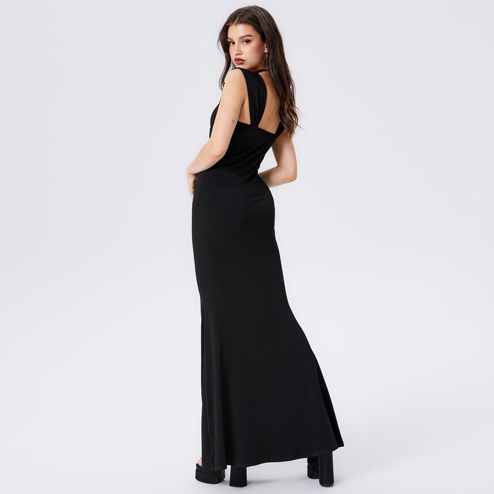 DAFIFY Damenmode Sommer Frühling Einfarbiger Druck Ärmellos Quadratischer Kragen Hohe Taille Freizeitkleider