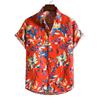 New 2025 Spring and Summer Men's Beach Shirt Hawaiian Short-sleeved Flower Shirt Men's E-commerce Supply