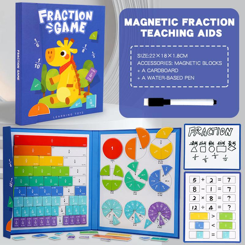 Educational Math Manipulative Magnetic Fraction Board For Kindergarten Learning
