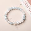 Aquamarine & White Crystal Beaded Bracelet: Fairy Summer Style for Girls, Sweet & Simple Fashion Hand Jewelry with a High-End Feel