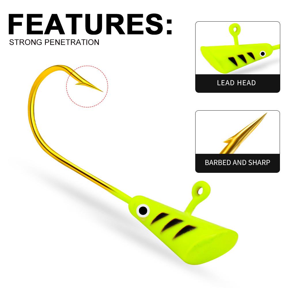 Colored Soft Worm Lure Jig Head Hook - Upturned Artificial Bait Fish Hook Tumbler for Fishing Tackle.
