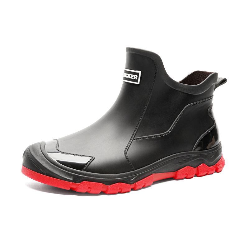 Men's Waterproof Non-Slip Rubber Rain Boots - Short, Wear-Resistant for Outdoor and Casual Use