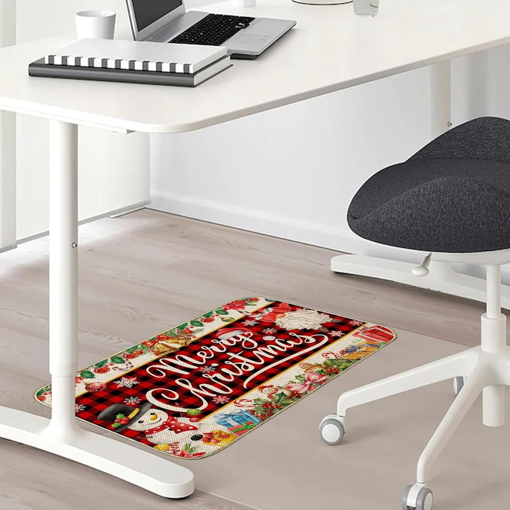 VIKAMA Christmas Door Mat - Winter Anti-Slip Welcome Mat for Kitchen, Laundry Room Floor Mat, Entrance Carpet, Home Decoration