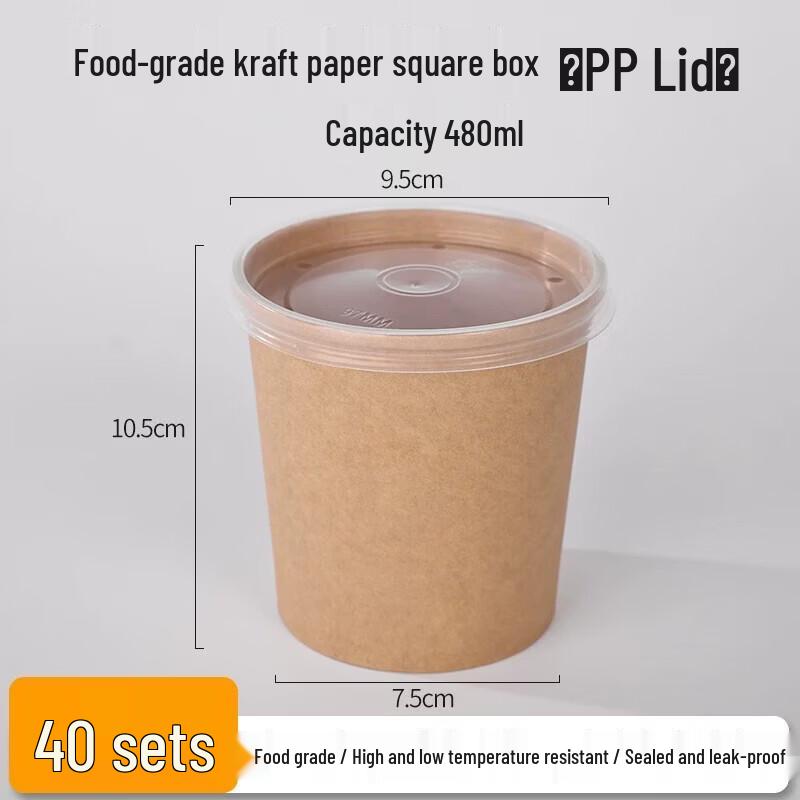 Disposable Kraft Paper Food Containers with Lids