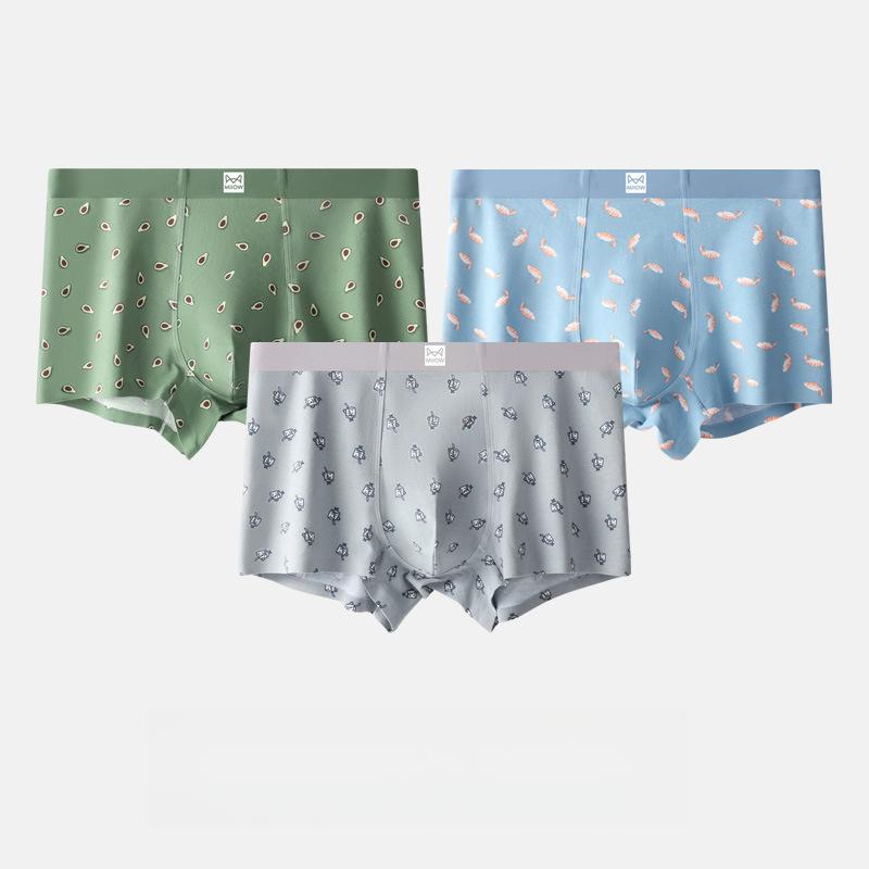 

3 шт. мужского нижнего белья бесшовные больших размеров, трусы с плоскими углами, свободные, с принтом, шорты-боксеры 4XL