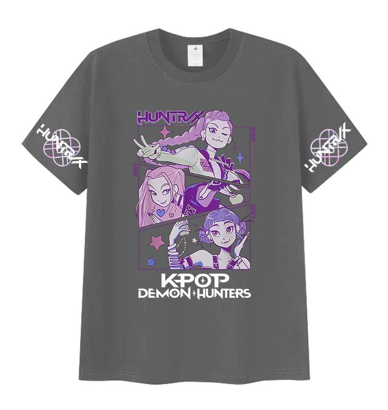 Anime K-pop Demon Hunters 2025 Graphic T-Shirts Men Women Kawaii Aesthetic Clothing T Shirt Casual Cotton Short Sleeve T-Shirt