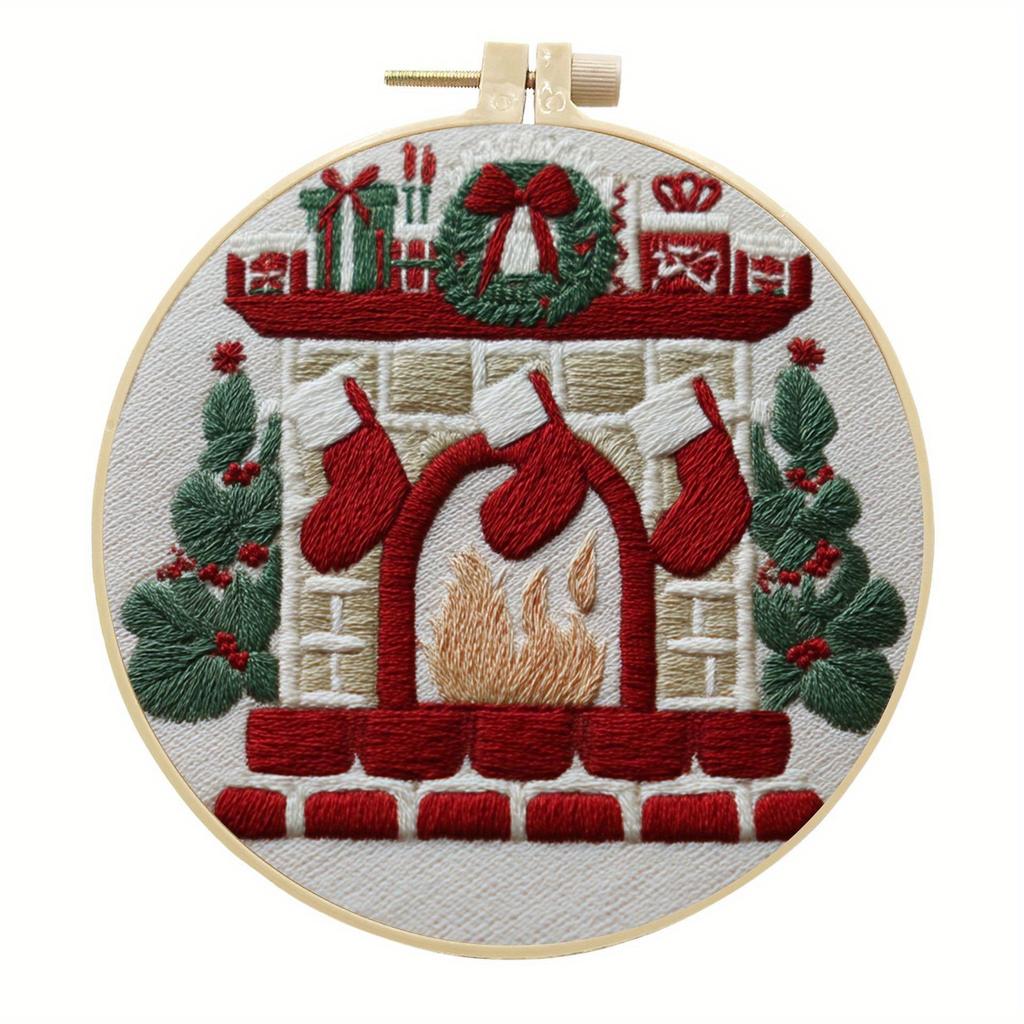1 Pezzo Pacchetto Materiali Stoffa Ricamo Fatto a Mano Natale DIY