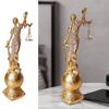 Blind Law Goddess Statue Resins Lady Justice Sculpture with Scale Greek Roman Fairness Figurine Ornament Gift for Lawyer