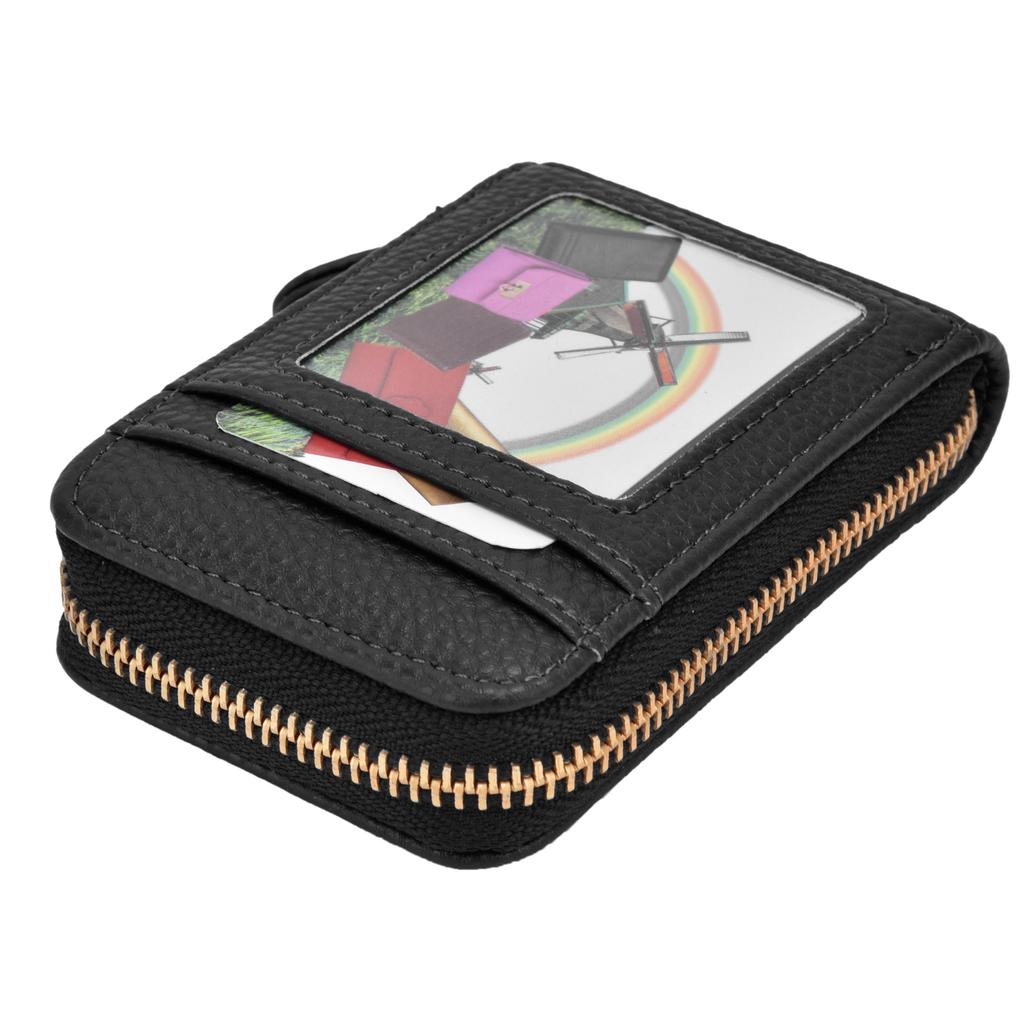 Credit Card Bag with Zipper Fashionable Mini Portable Antimagnetic ID Cards Holder Wallet