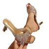 2026 Summer Sequin Open-Toe High Heel Slide Sandals for Women