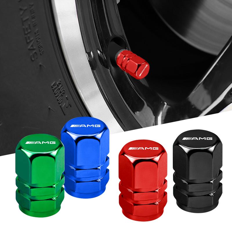 Aluminum Alloy Car Wheel Tire Valve Caps Stem Cover For Mercedes Benz AMG A B C E G CLA W211 W203 W204 C260 E300L A200L