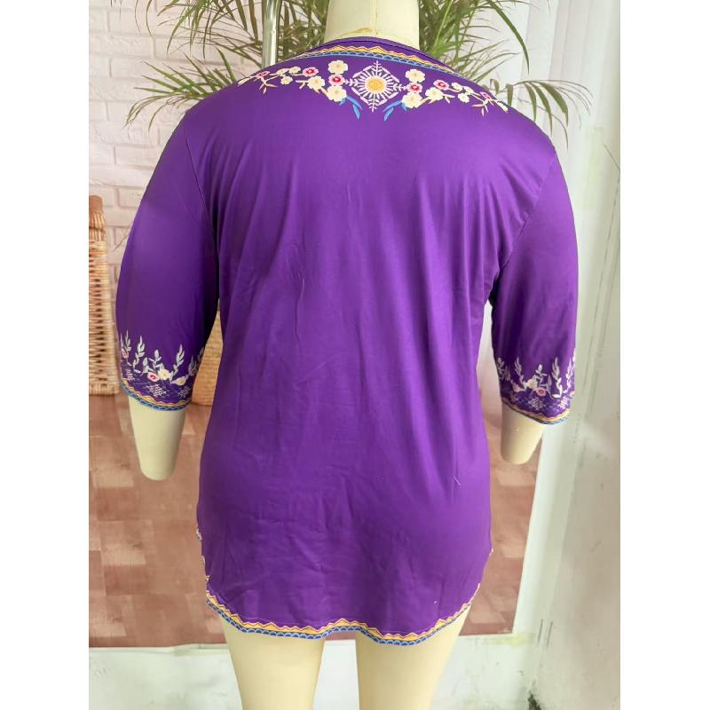 2026 New Printed Short-Sleeve Top Fashionable Summer V-Neck Women's Casual T-Shirt