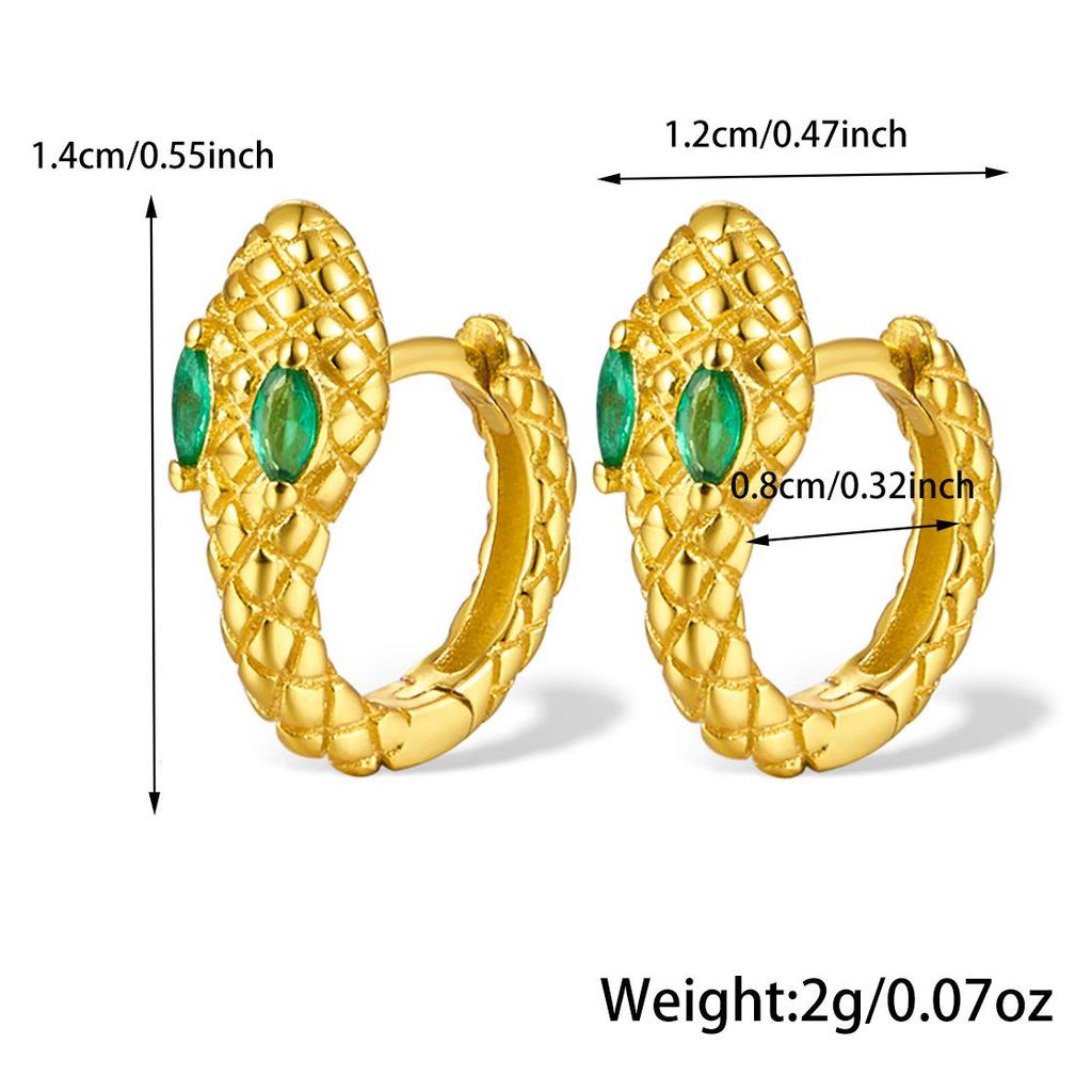 S925 Sterling Silver Zircon Snake Earrings - Cute, Stylish Animal Spirit Jewelry for Women