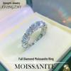D Color Moissanite Engagement Ring: 18k White Gold Eternity Band with Diamonds, Sterling Silver-Plated, 950 Platinum, for Index Finger