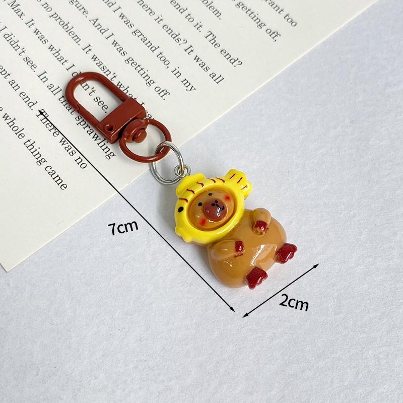 1-10pcs Capybara Keychains Bag Phone Pendant Kapibala Animal Hanging Pendants Men Women Cute Keyring Party Guest Jewelry Gift