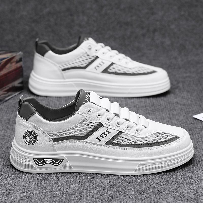 2025 Breathable Mesh Casual Board Shoes Men Flat Comfort Walking Sneakers Thick Bottom Non-Slip Zapatillas Hombre Chunky Tenis