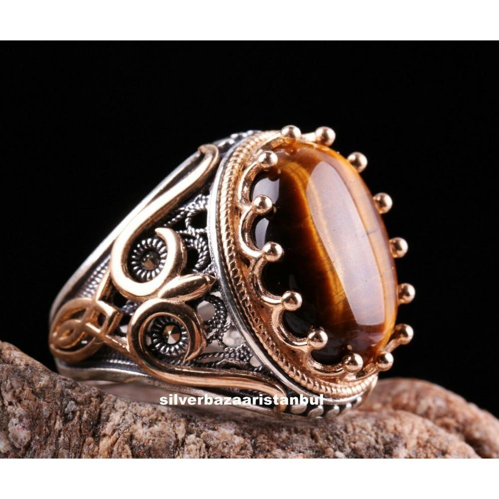 Вінтажний візерунок Чорне обличчя Циркон Кільце Ювелірне кільце Чоловіче