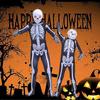 Unisex Parent-child Skeleton Man Costume Jumpsuit With Spooky Mask For Halloween Fun