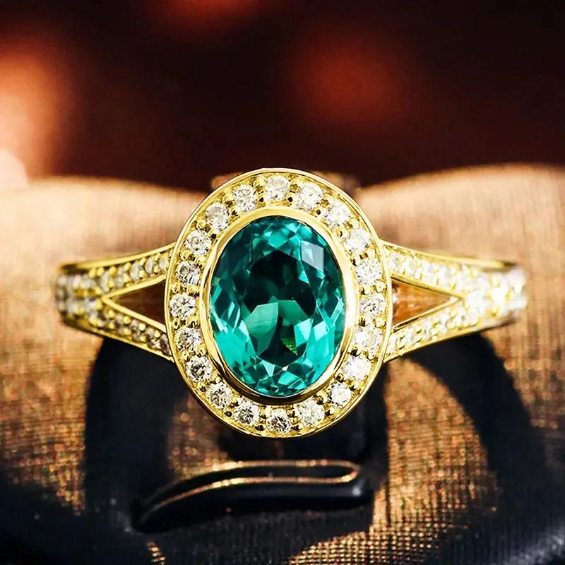 2026 New High-end Light Luxury Noblewoman Ring, Women s Feeling, Oval Zircon Single Fashionable Design Zircon 6