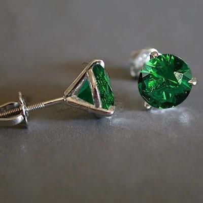 Fashion Colorful Zircon Earring Wedding Party Engagement for Women Jewelry Gift Push-back Geometric Earring NEW