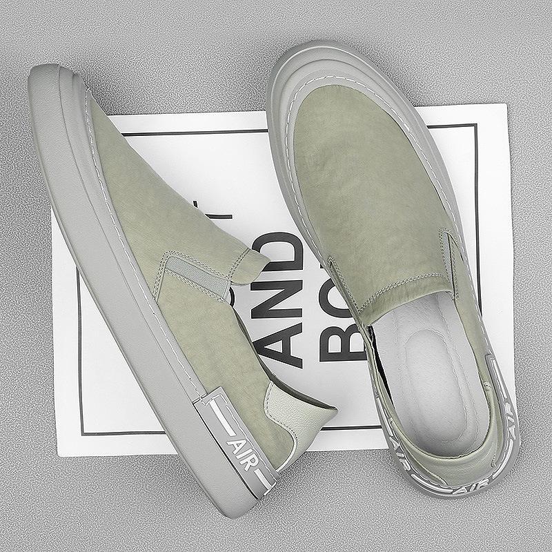 

Men s shoes 2024 autumn and winter new deodorant old Beijing cloth shoes casual canvas board shoes men s lazy tide shoes 44 зелений